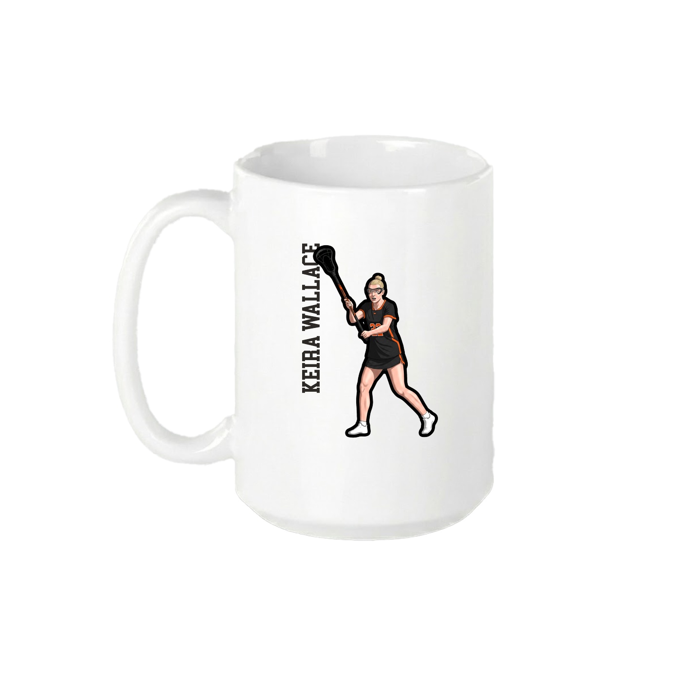 15oz Coffee Mug — Name Vertical in White
