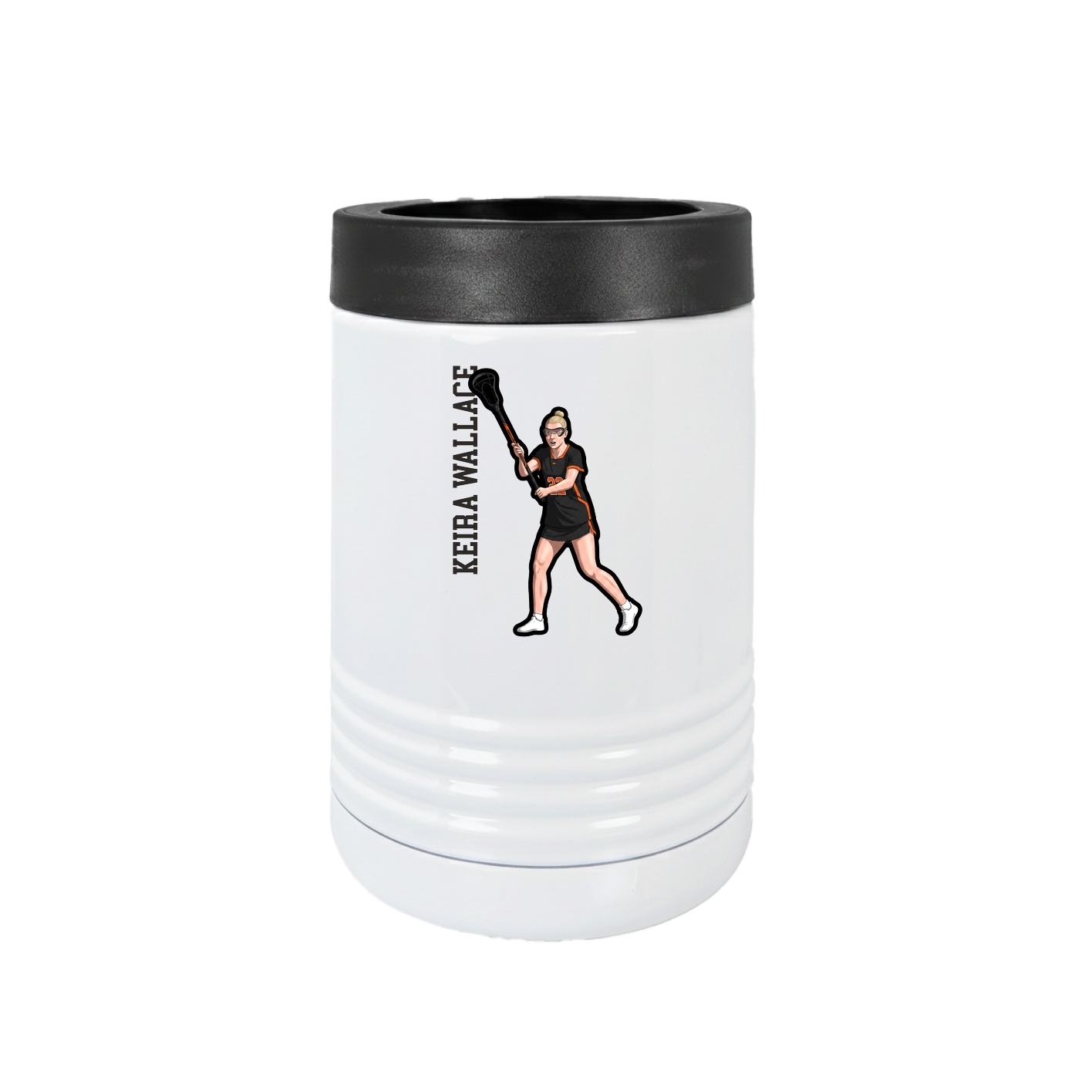 Beverage Holder — Name Vertical in White