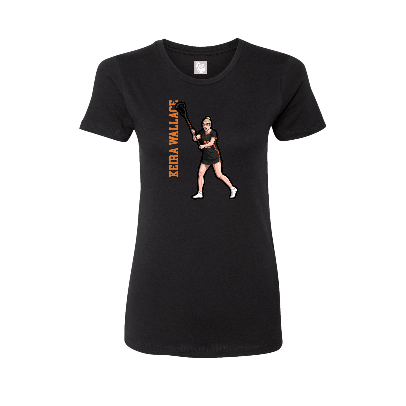 Womens Tee — Name Vertical in Black