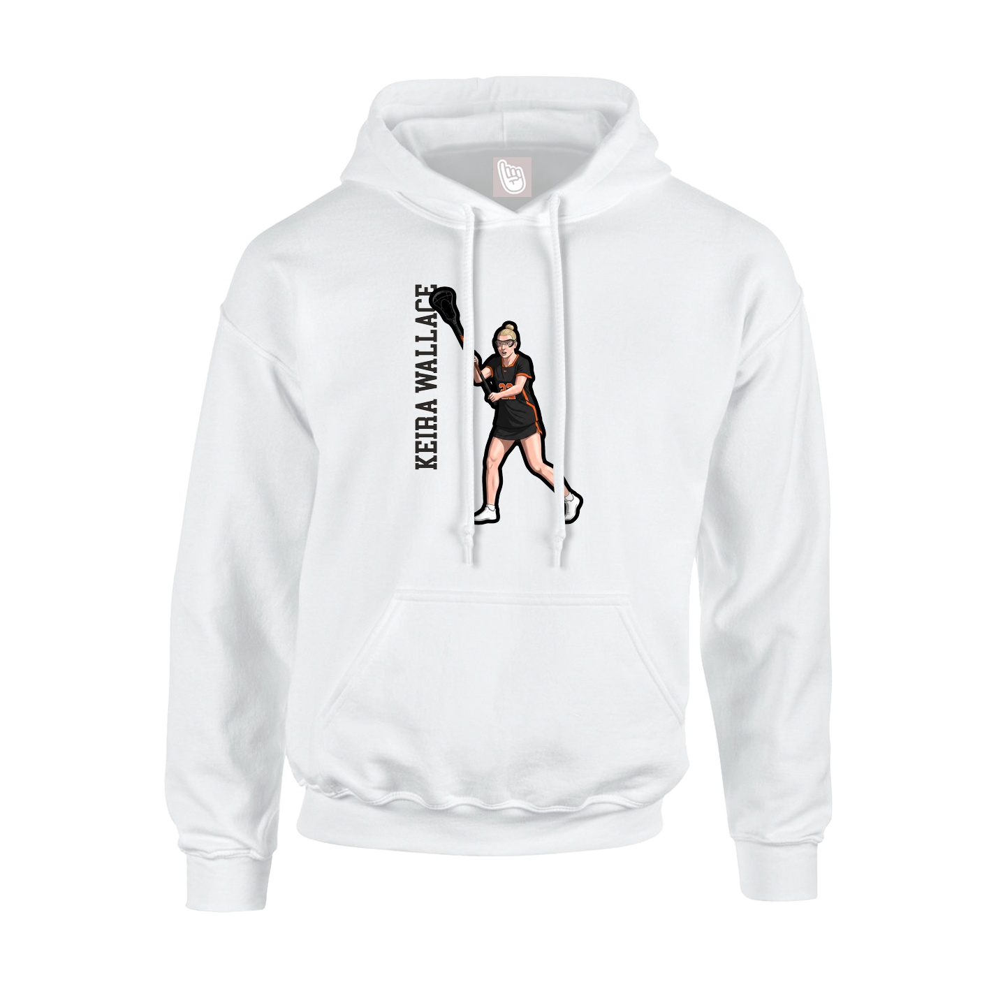 Youth Hoodie — Name Vertical in White