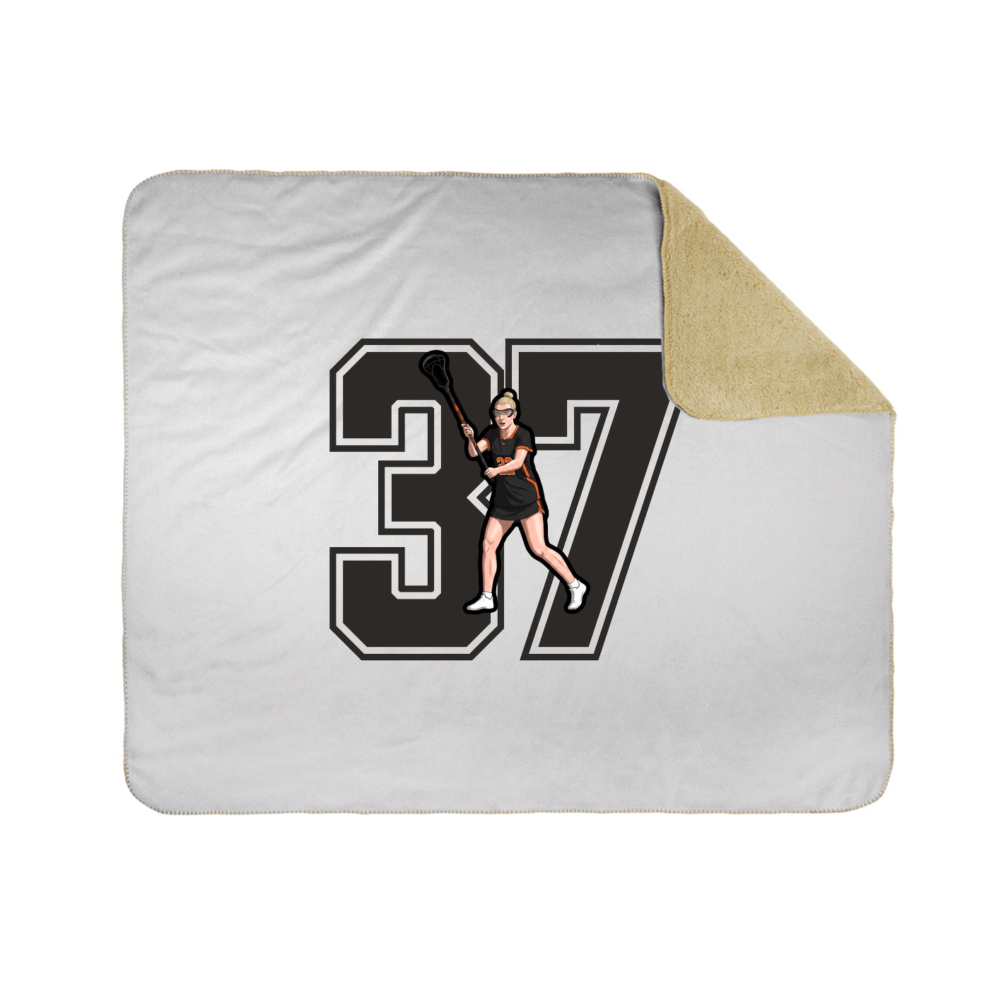 Throw Blanket — Number in White