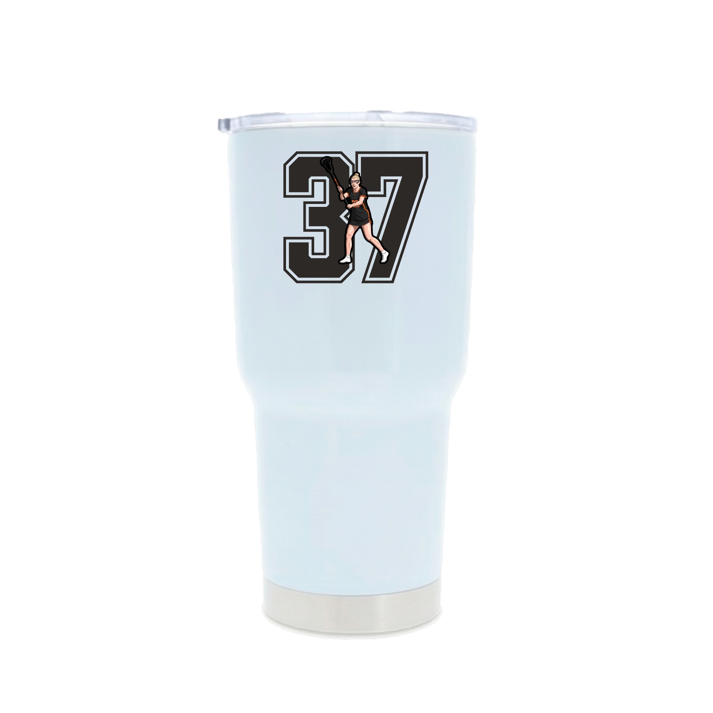 30oz Stainless Steel Tumbler — Number in White