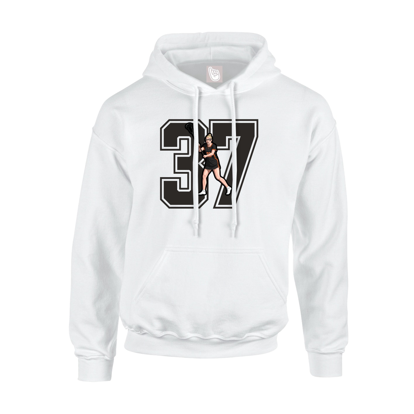 Youth Hoodie — Number in White