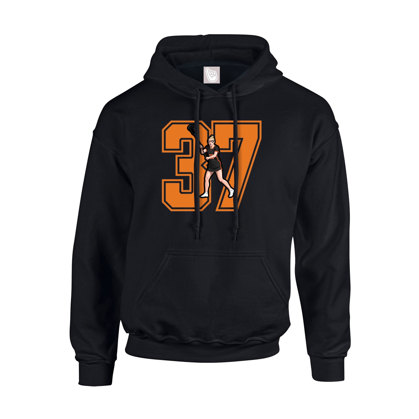 Youth Hoodie — Number in Black