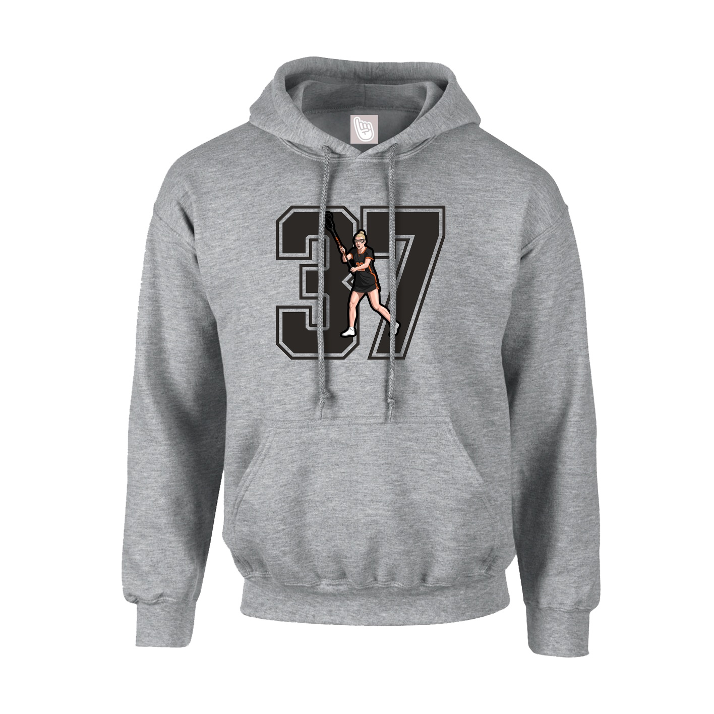 Youth Hoodie — Number in Grey