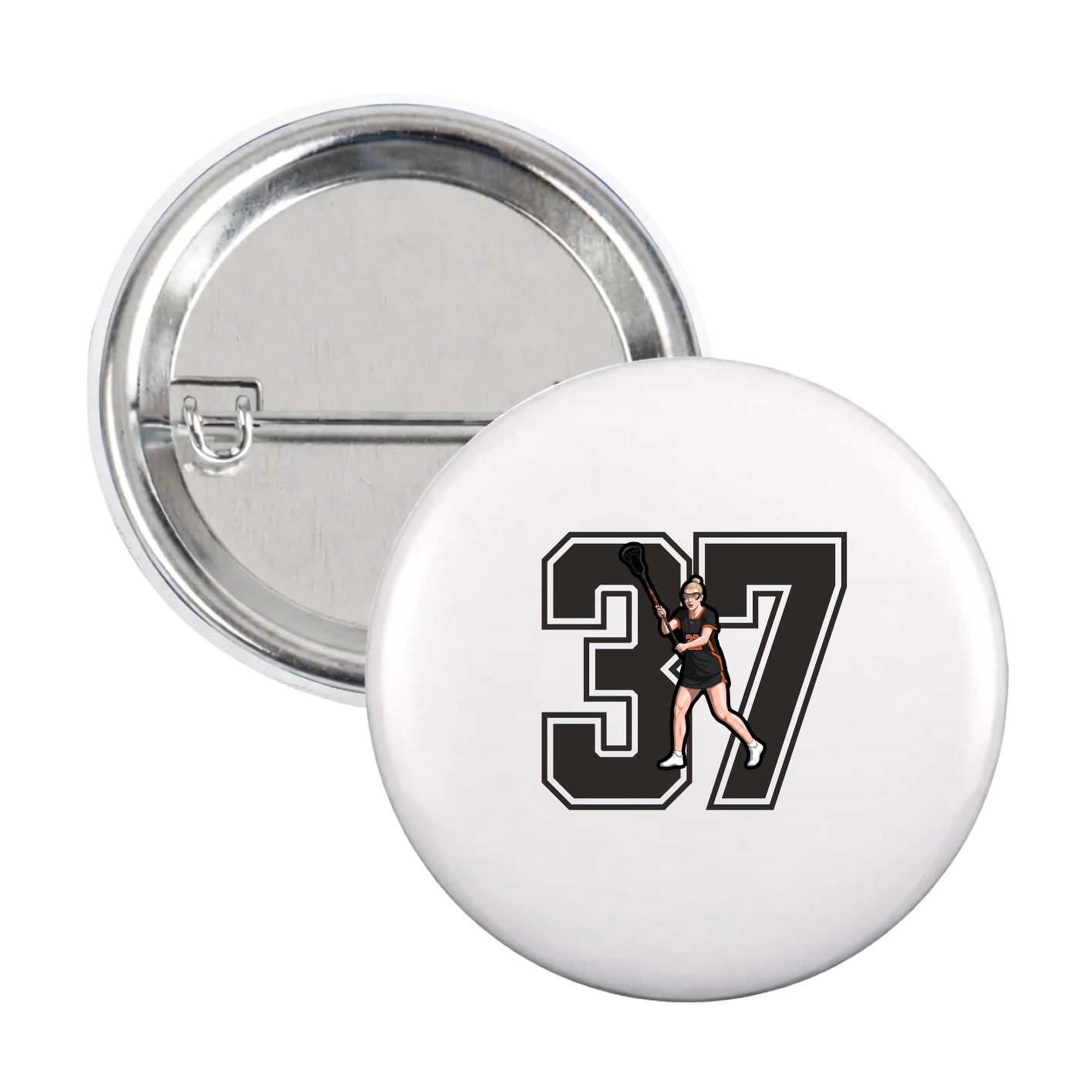 Game Day Button — Number in White