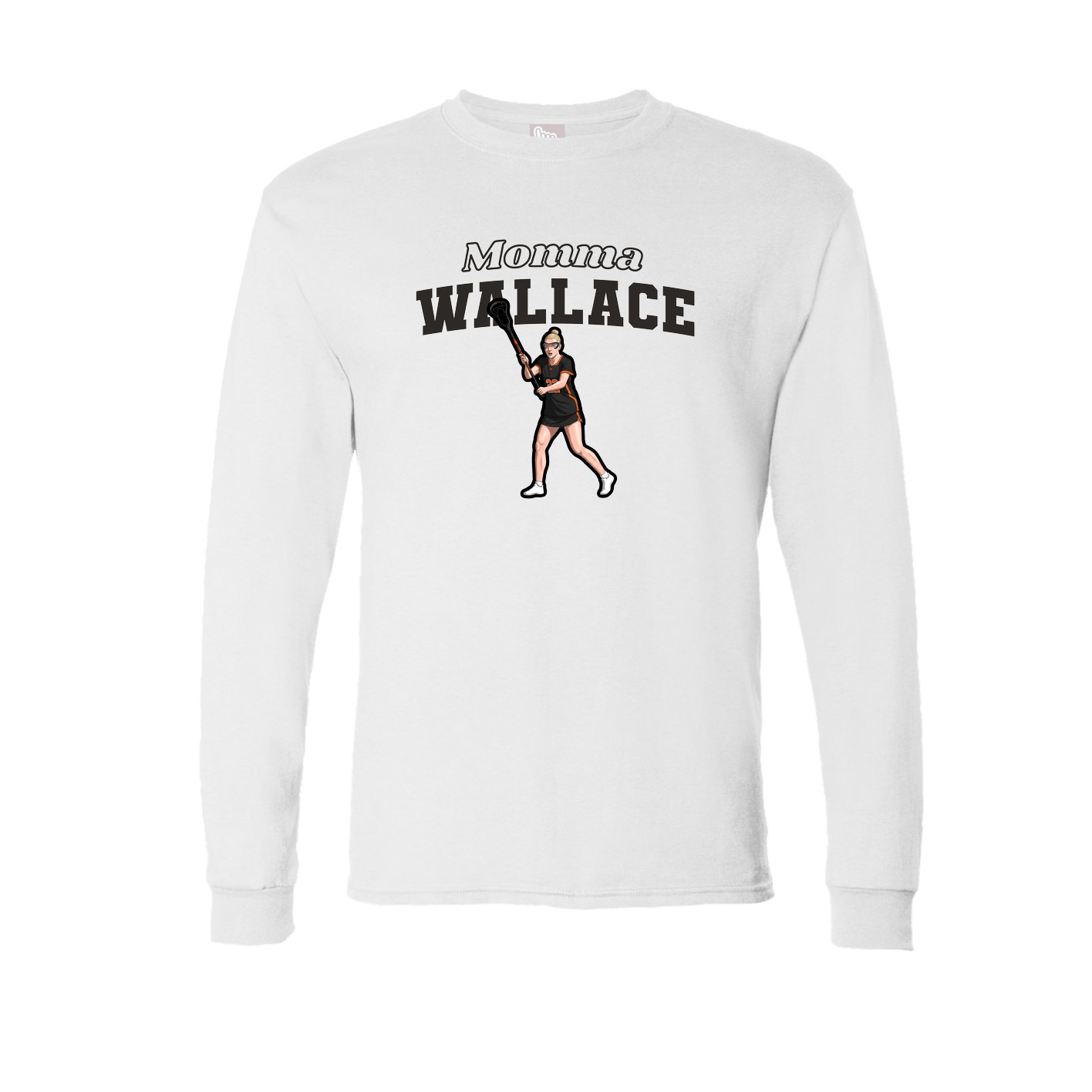 Long Sleeve Tee — Mothers Day Block in White