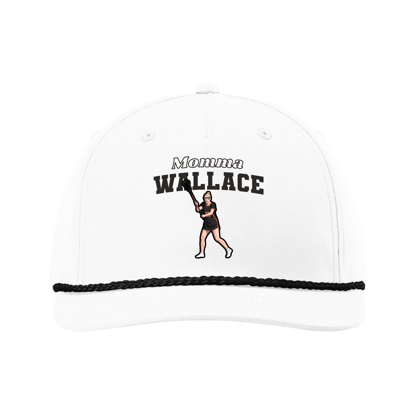 Five-Panel Classic Rope Cap — Mothers Day Block in White