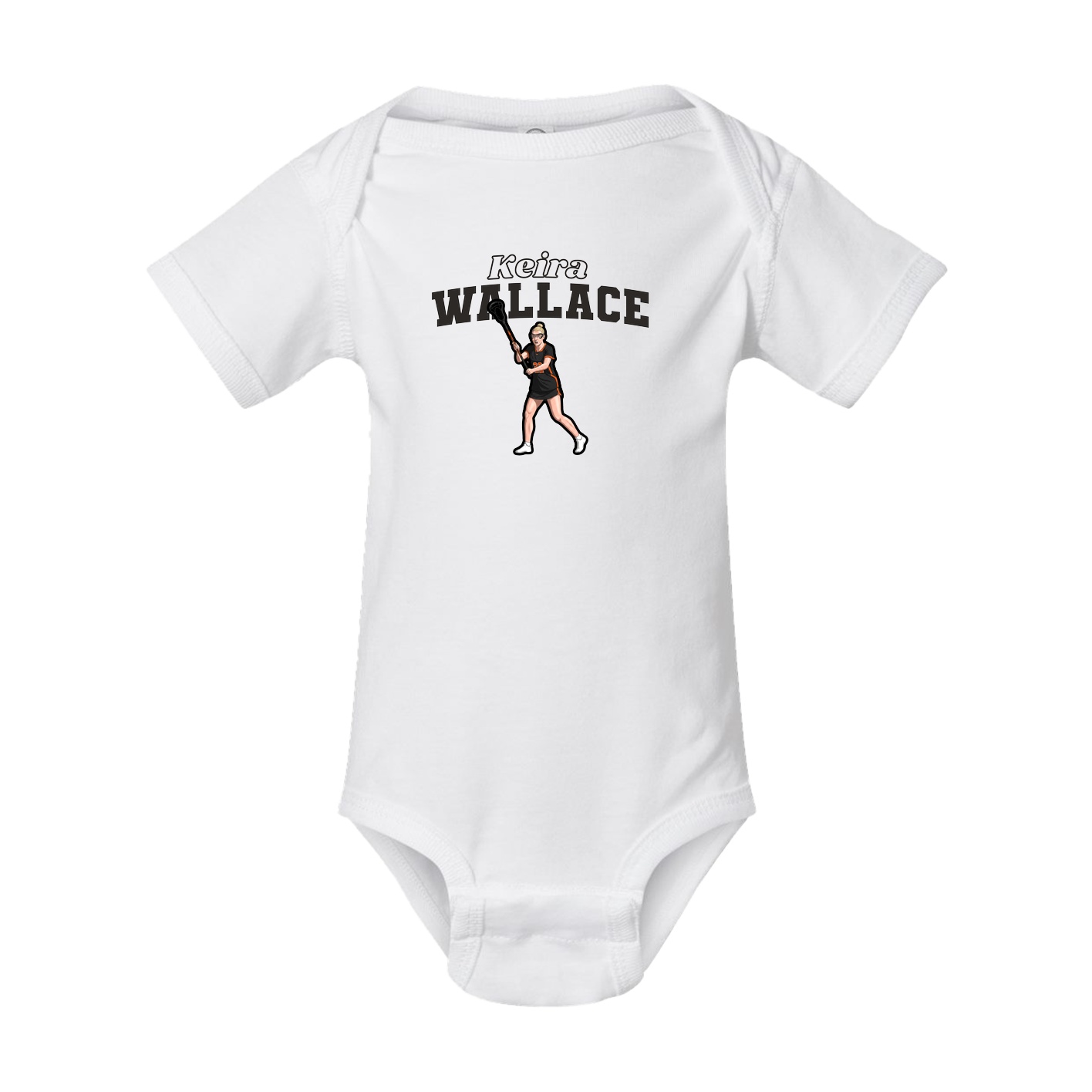 Baby Onesie — Name Arch in White