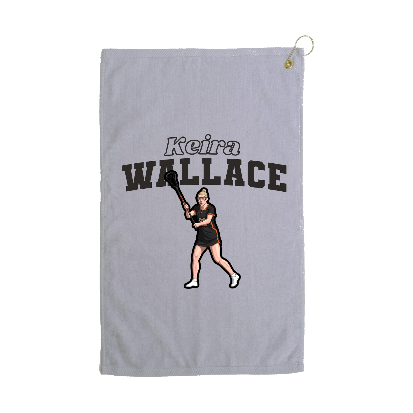 Golf Towel — Name Arch in Grey