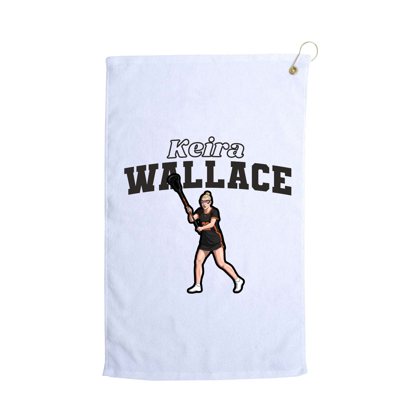 Golf Towel — Name Arch in White