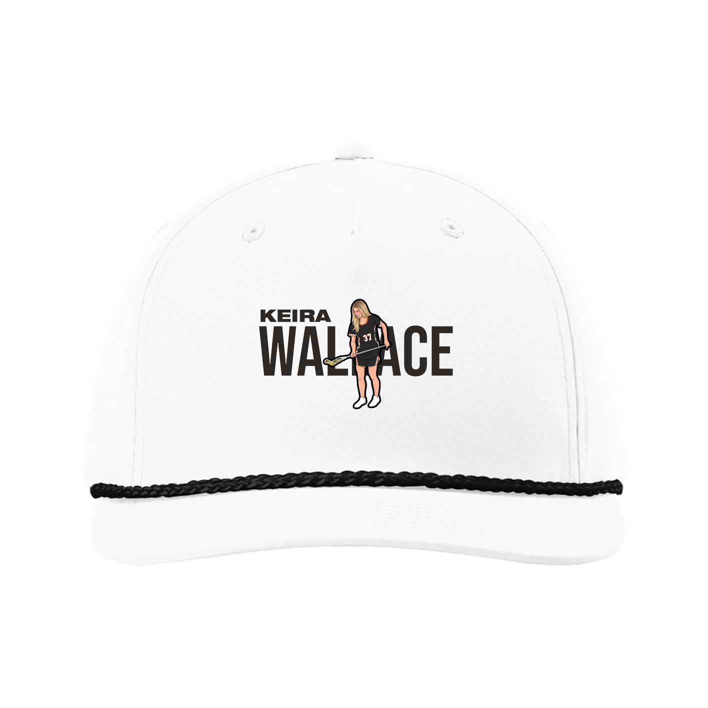 Five-Panel Classic Rope Cap — Player Name in White