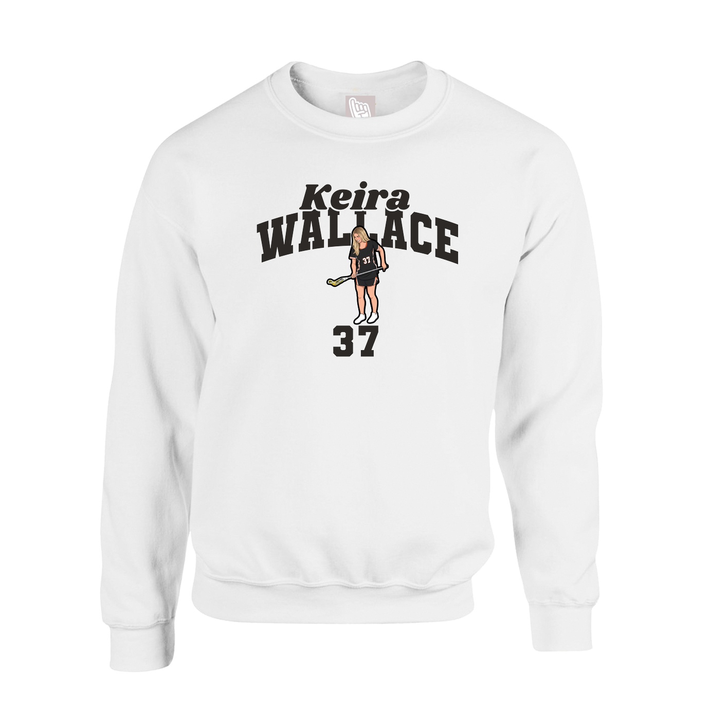 Fleece Crew — Signature Arch in White