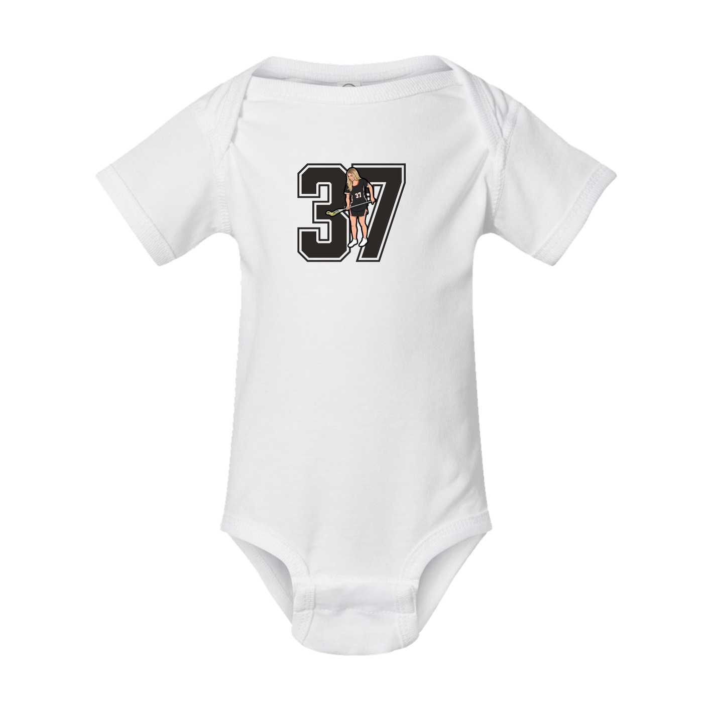 Baby Onesie — Number in White