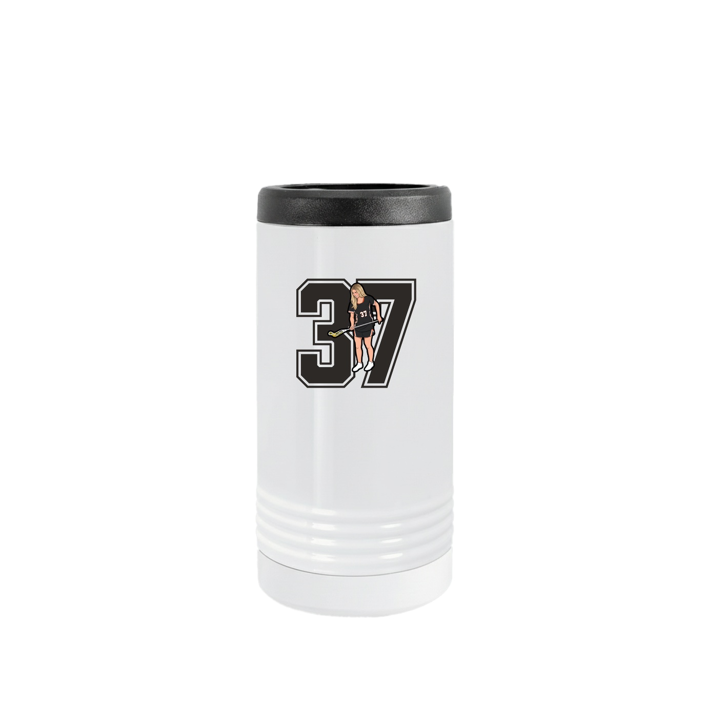 Slim Beverage Holder — Number in White
