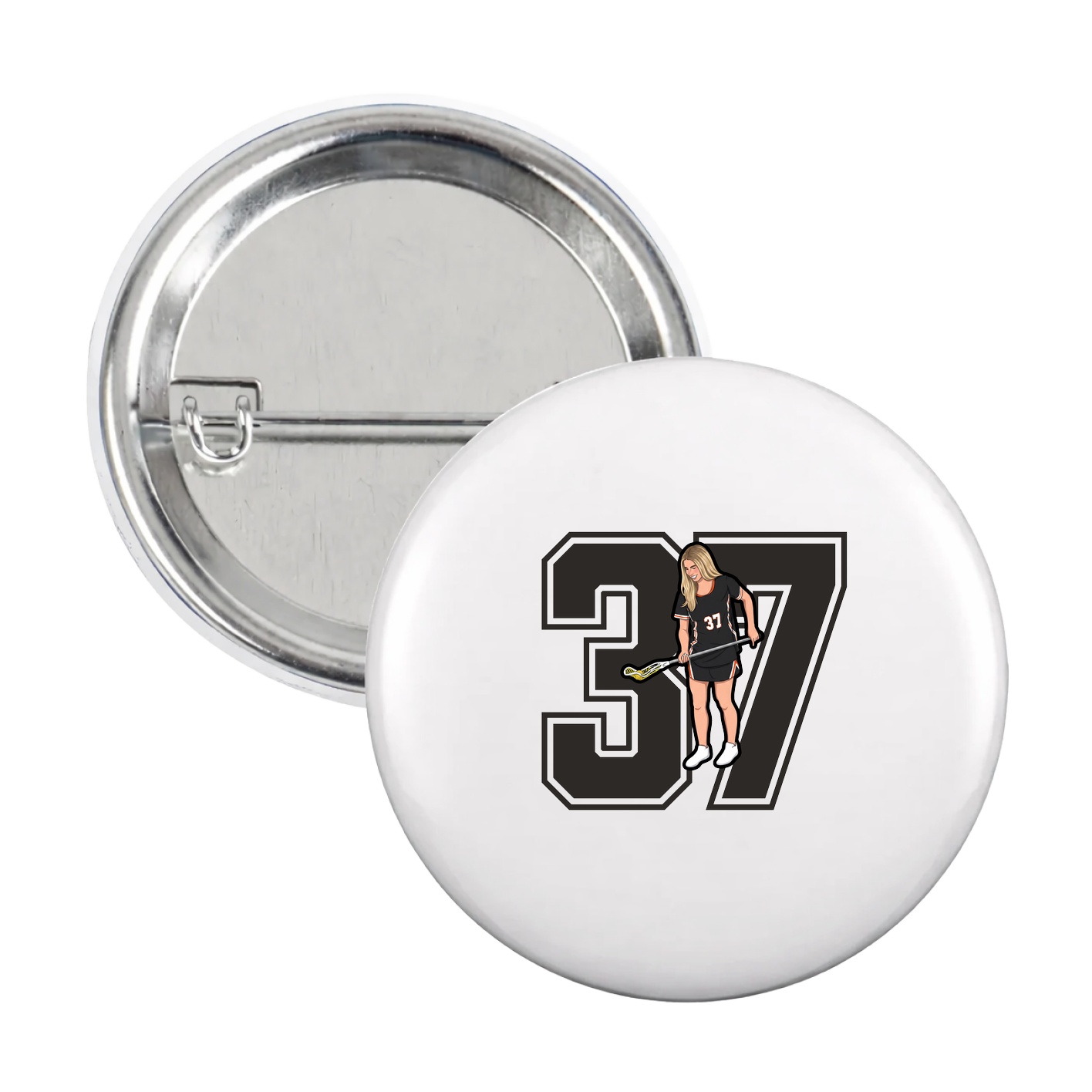 Game Day Button — Number in White