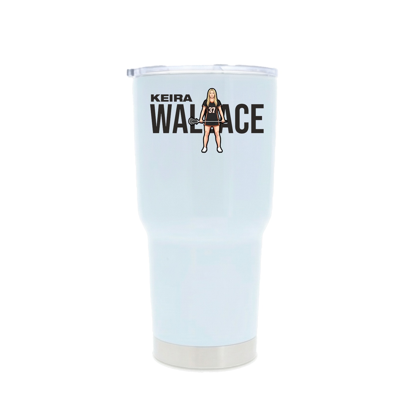 30oz Stainless Steel Tumbler — Player Name in White