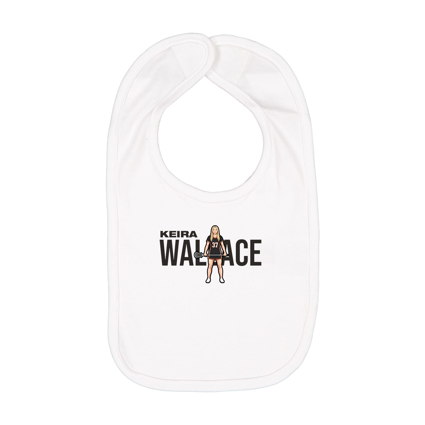 Infant Bib — Player Name in White