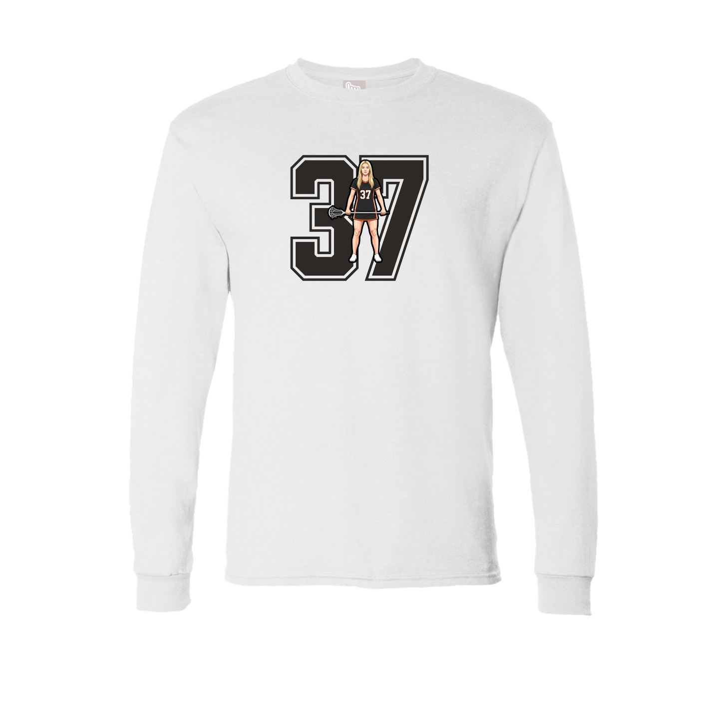 Long Sleeve Tee — Number in White