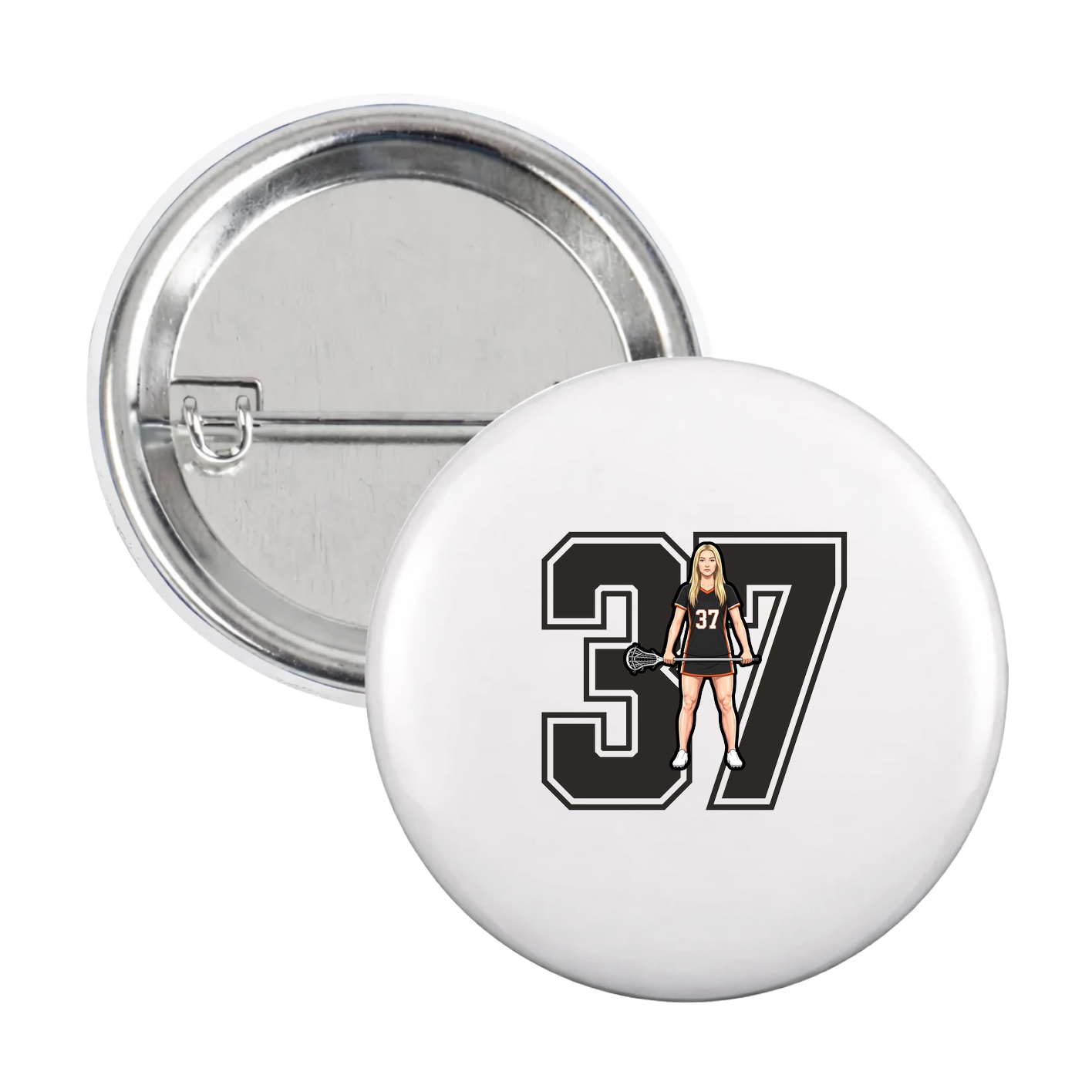 Game Day Button — Number in White