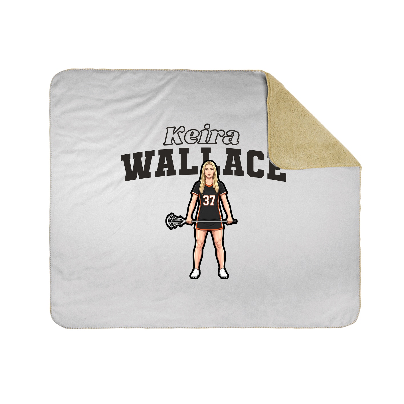 Throw Blanket — Name Arch in White