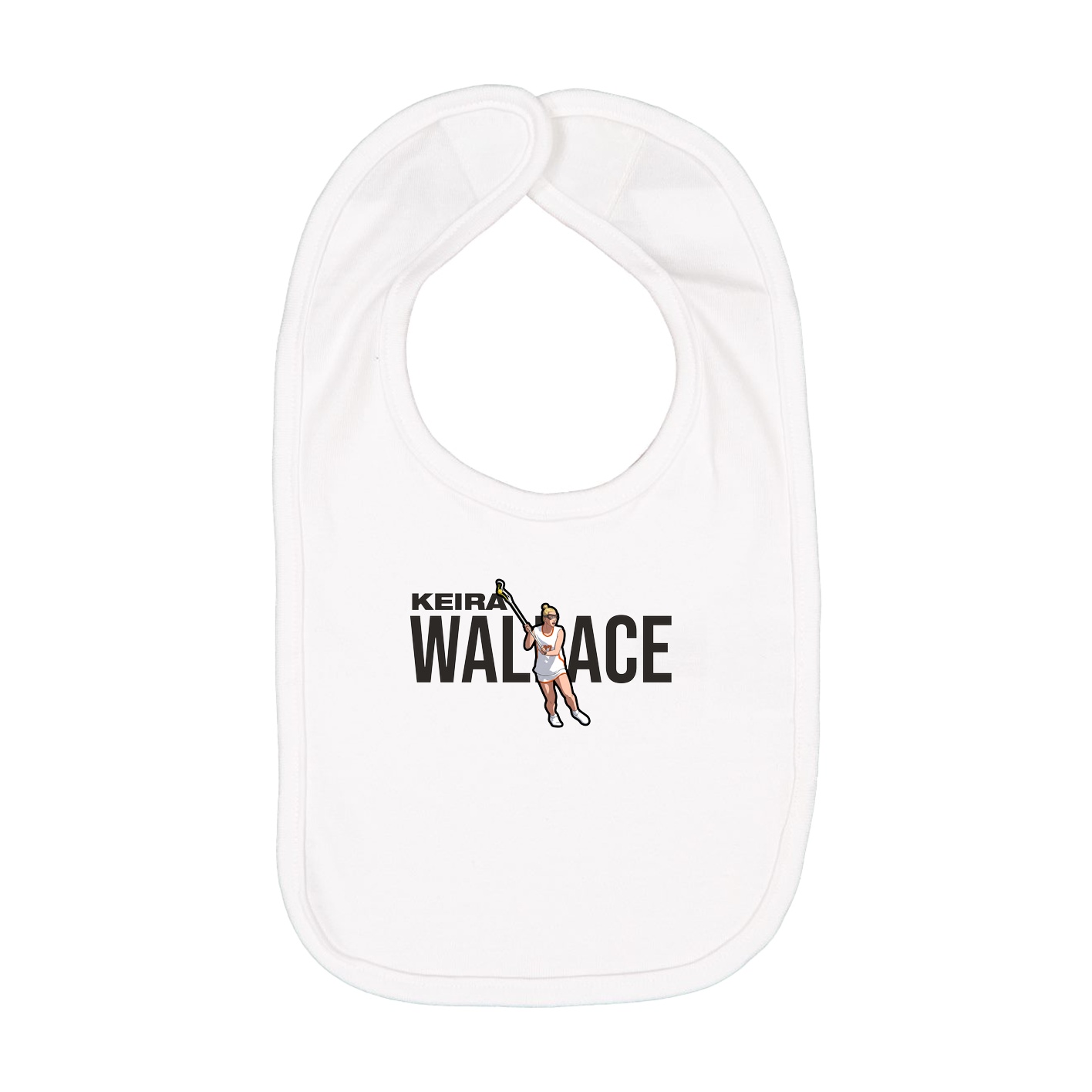 Infant Bib — Player Name in White