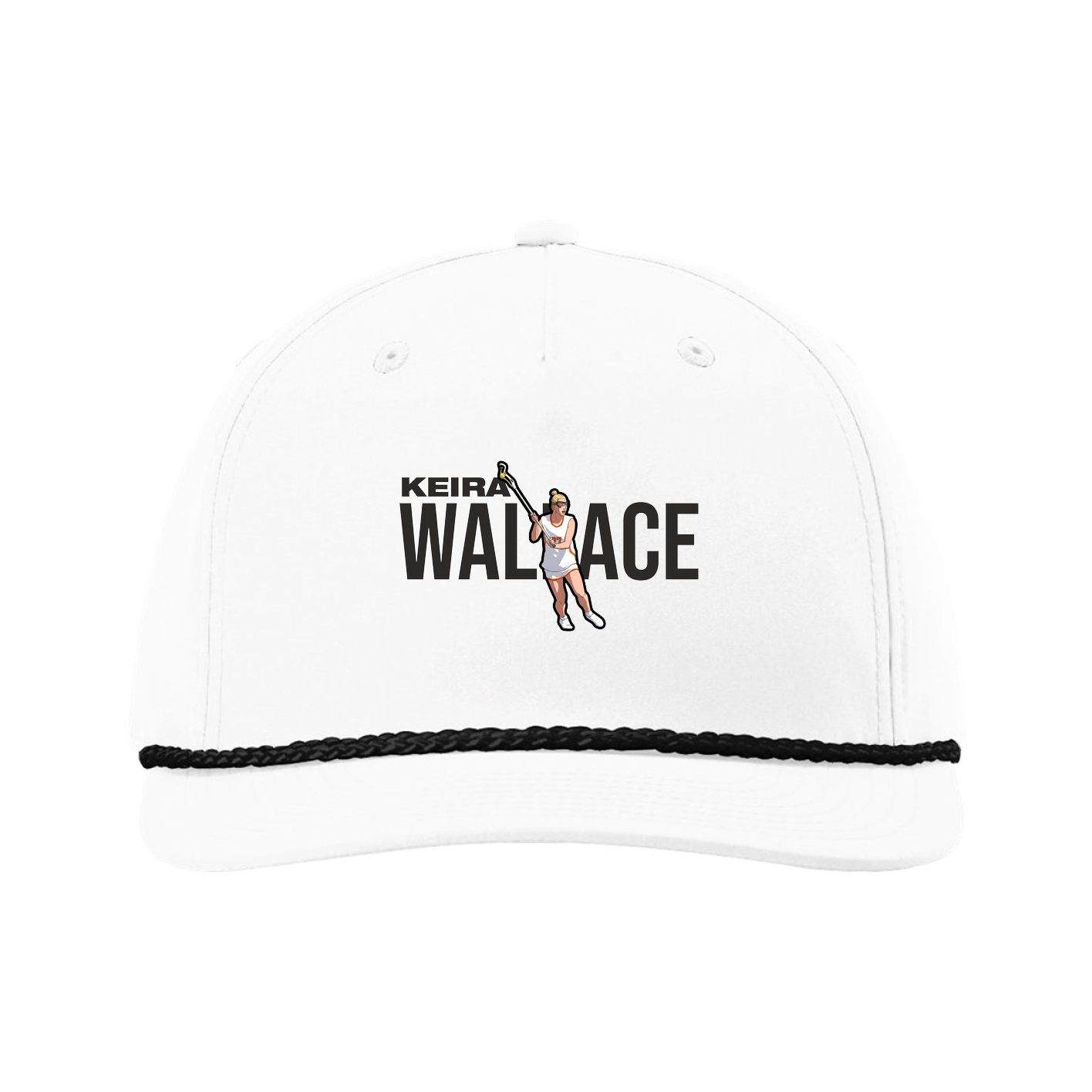 Five-Panel Classic Rope Cap — Player Name in White