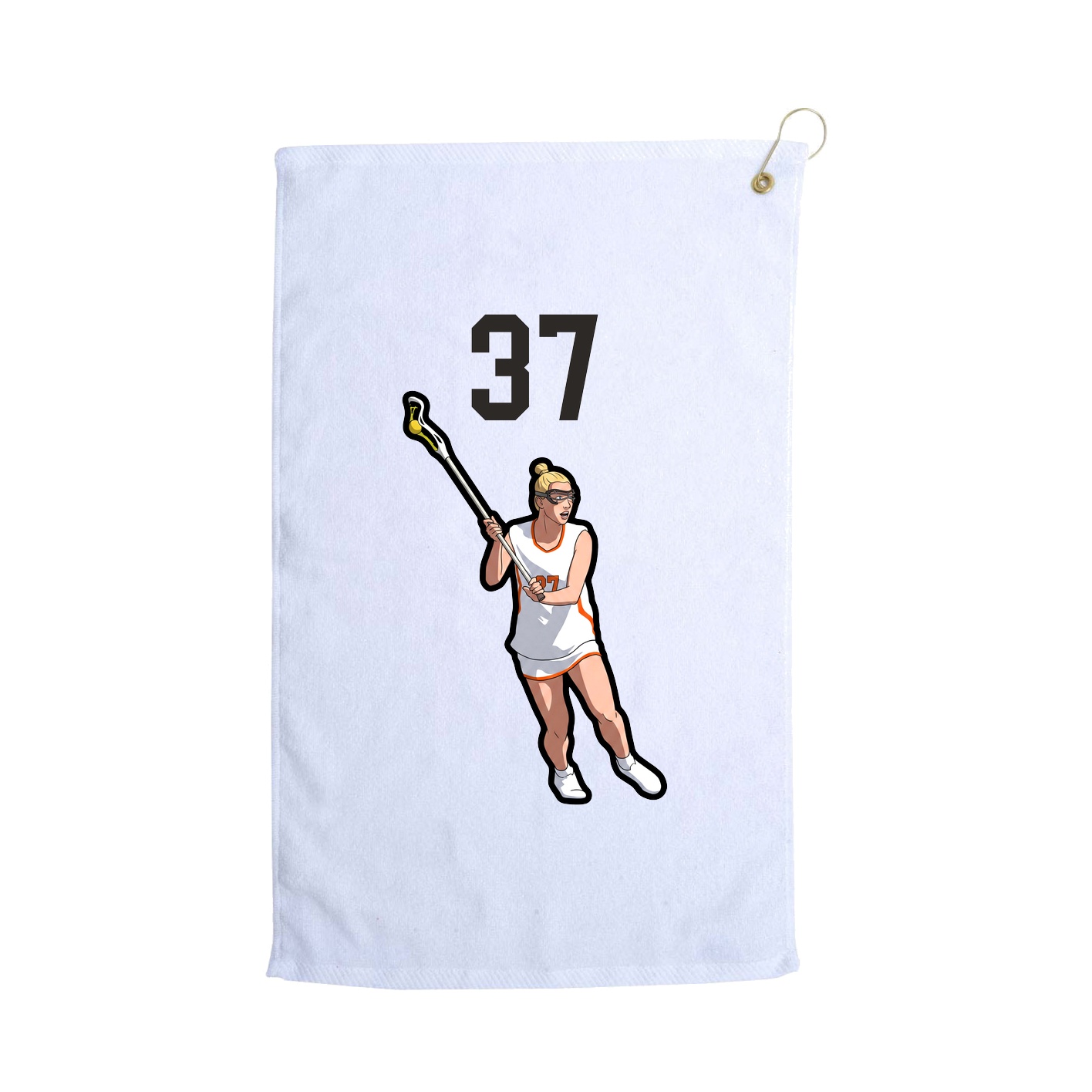 Golf Towel — Number Top in White