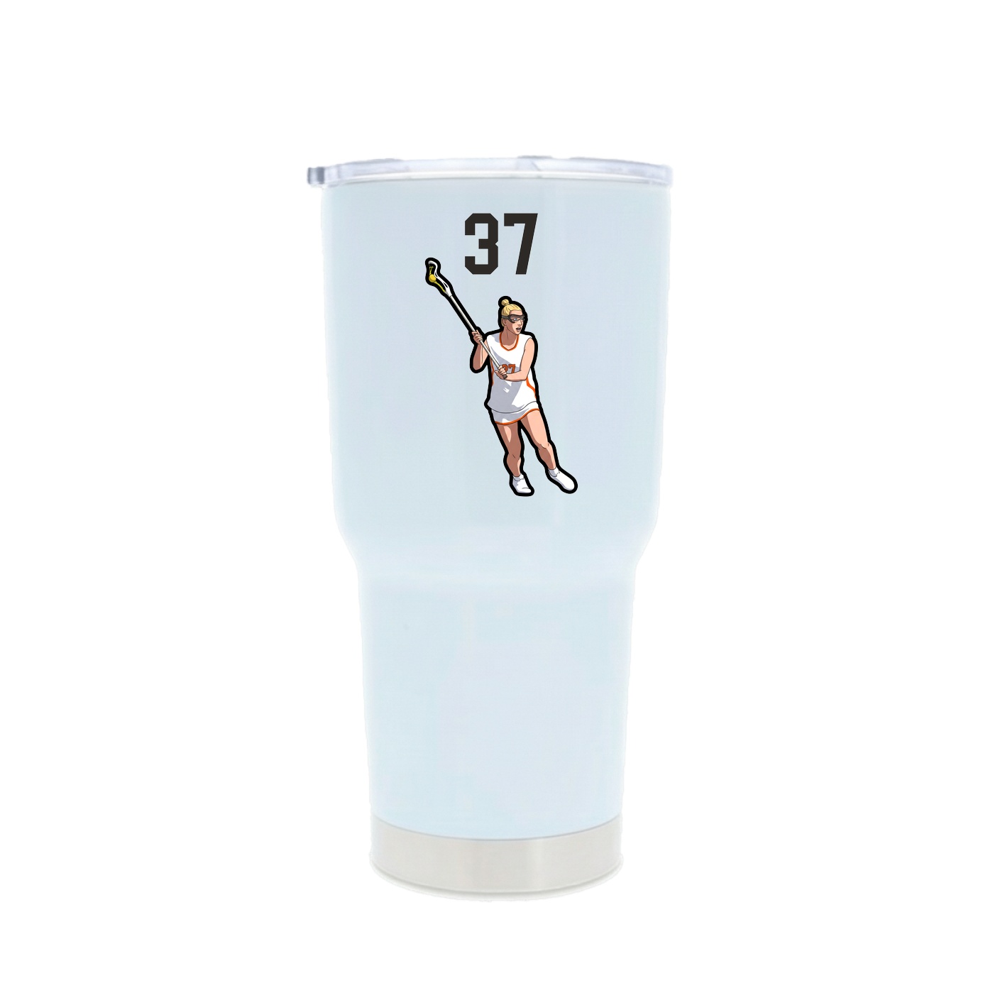 30oz Stainless Steel Tumbler — Number Top in White