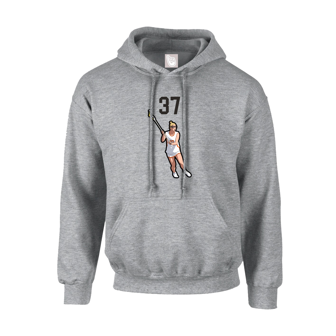 Hoodie — Number Top in Grey