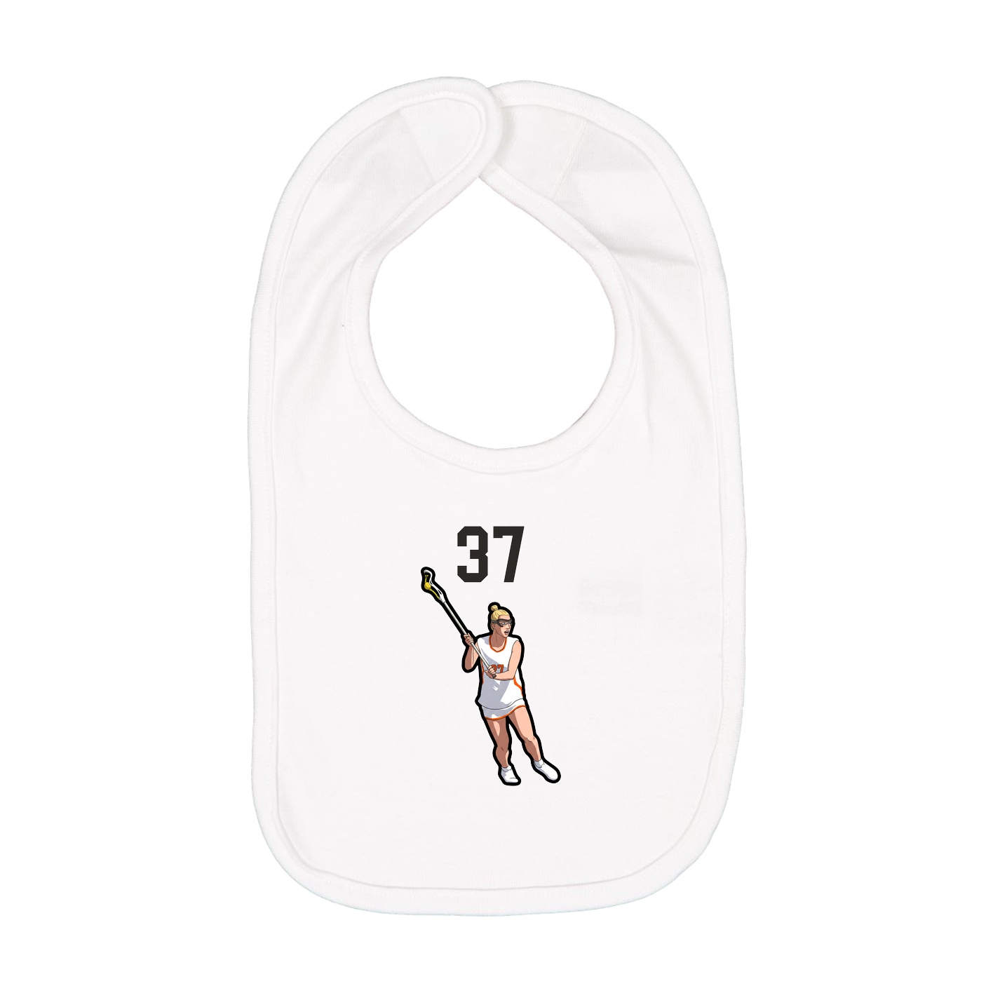 Infant Bib — Number Top in White