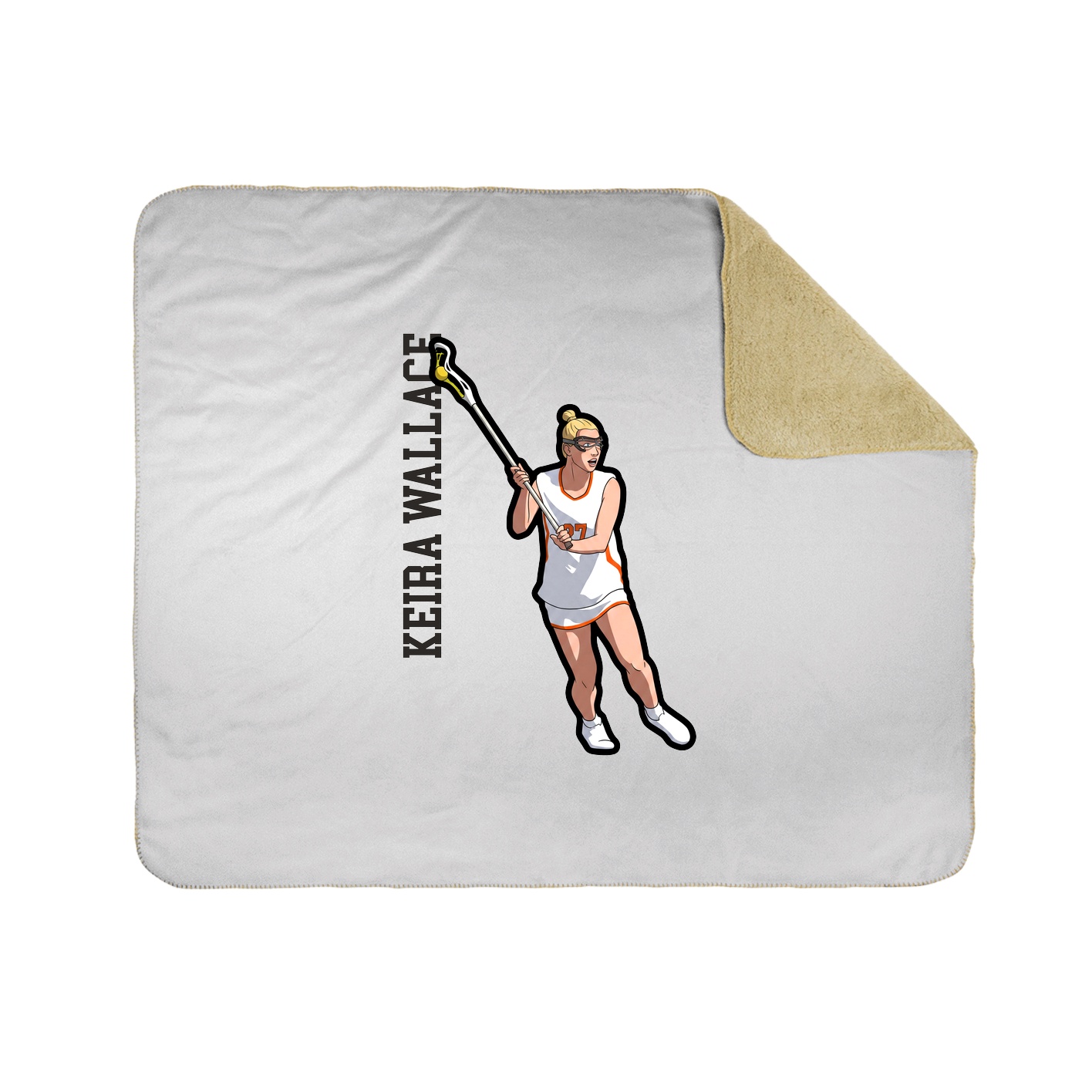 Throw Blanket — Name Vertical in White