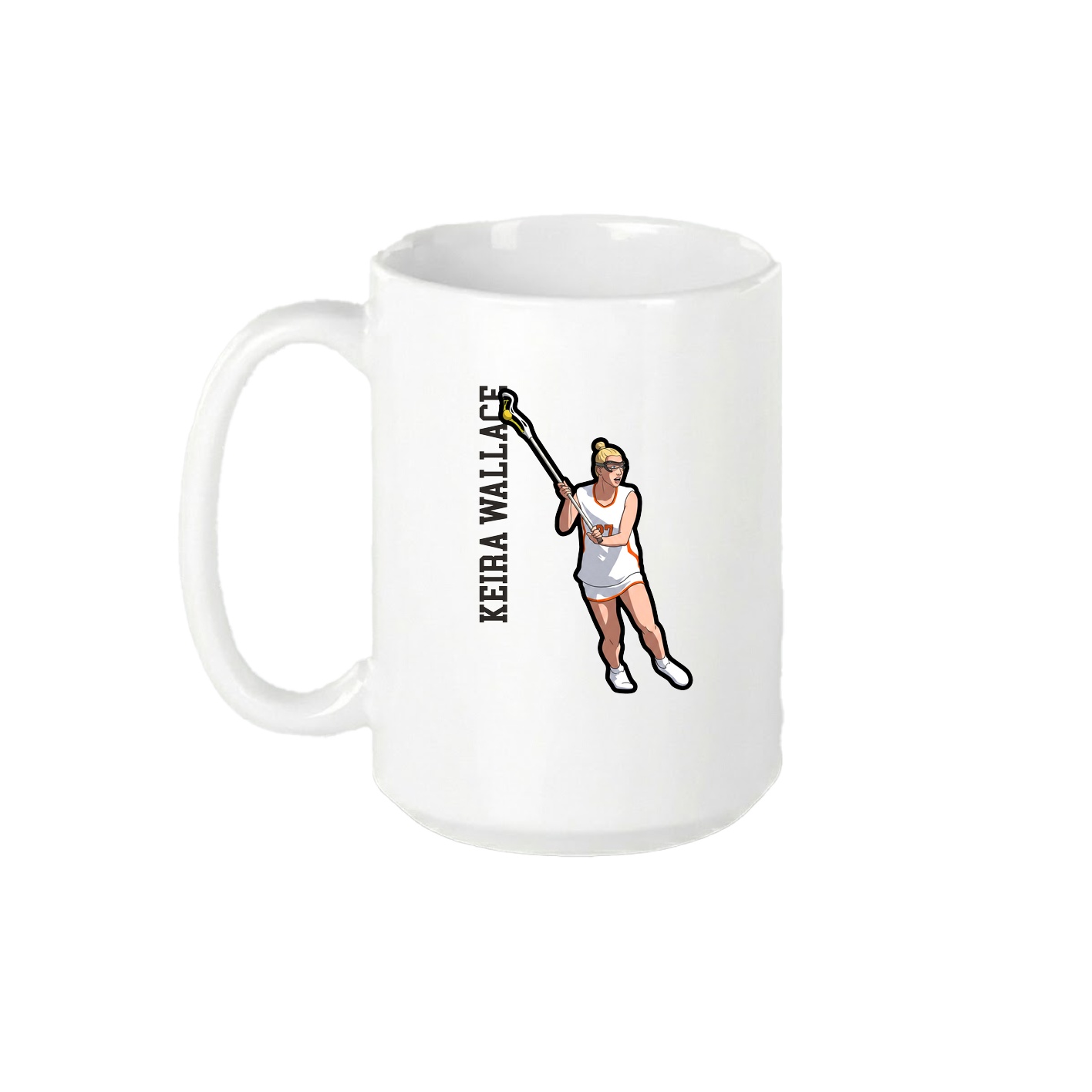 15oz Coffee Mug — Name Vertical in White