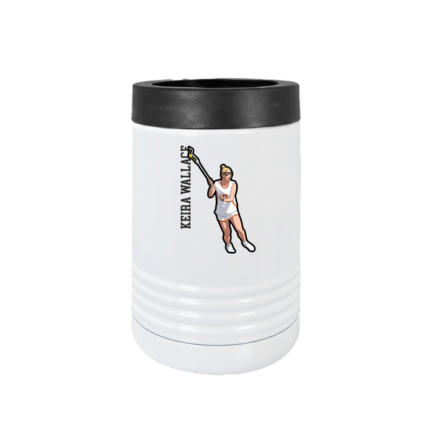 Beverage Holder — Name Vertical in White