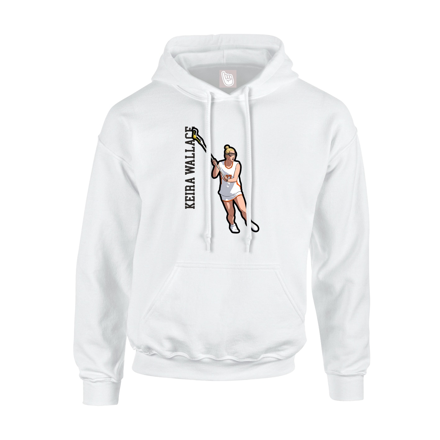 Youth Hoodie — Name Vertical in White