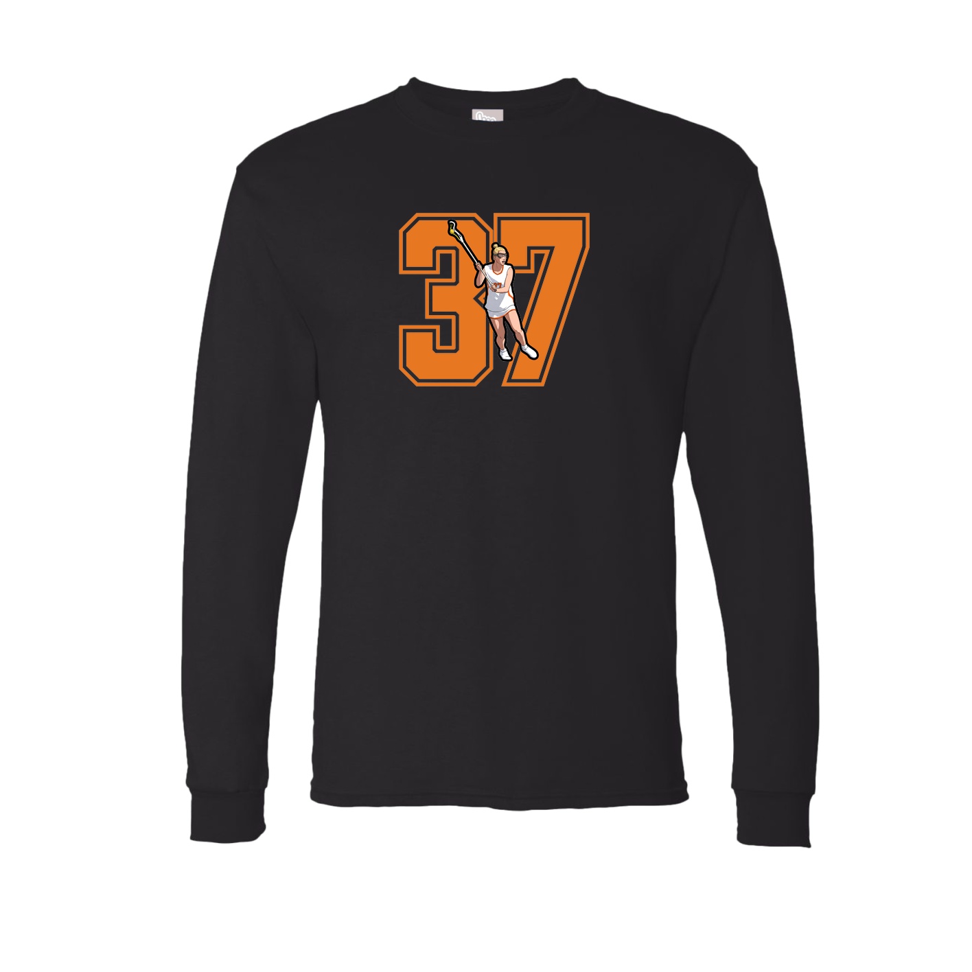 Long Sleeve Tee — Number in Black