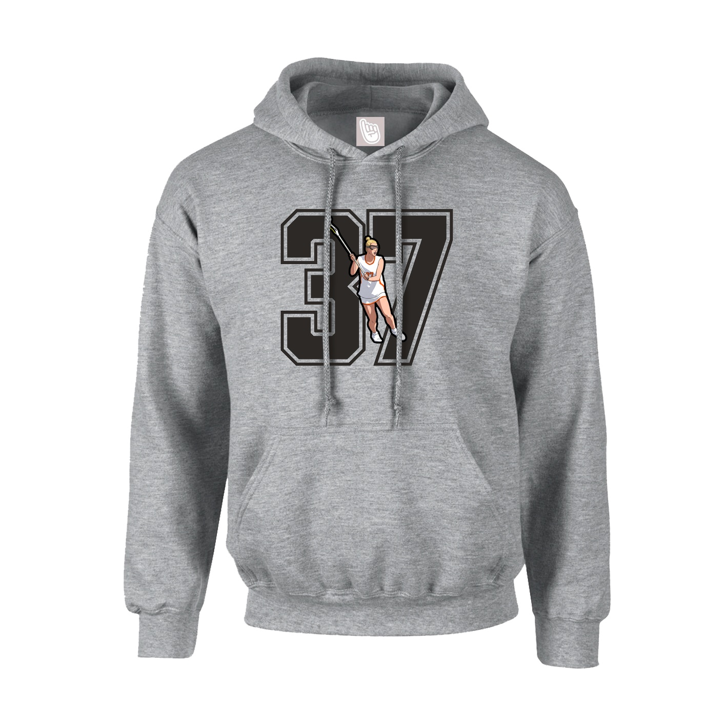 Youth Hoodie — Number in Grey