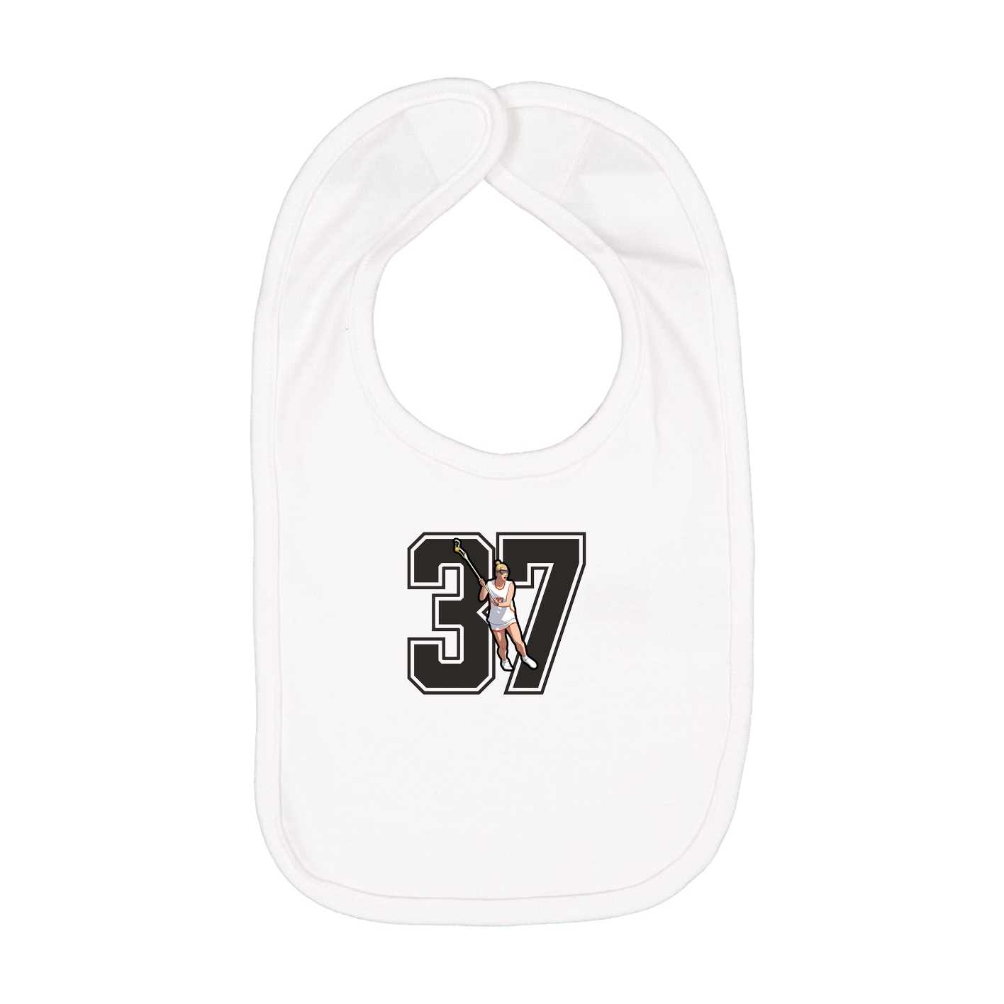 Infant Bib — Number in White