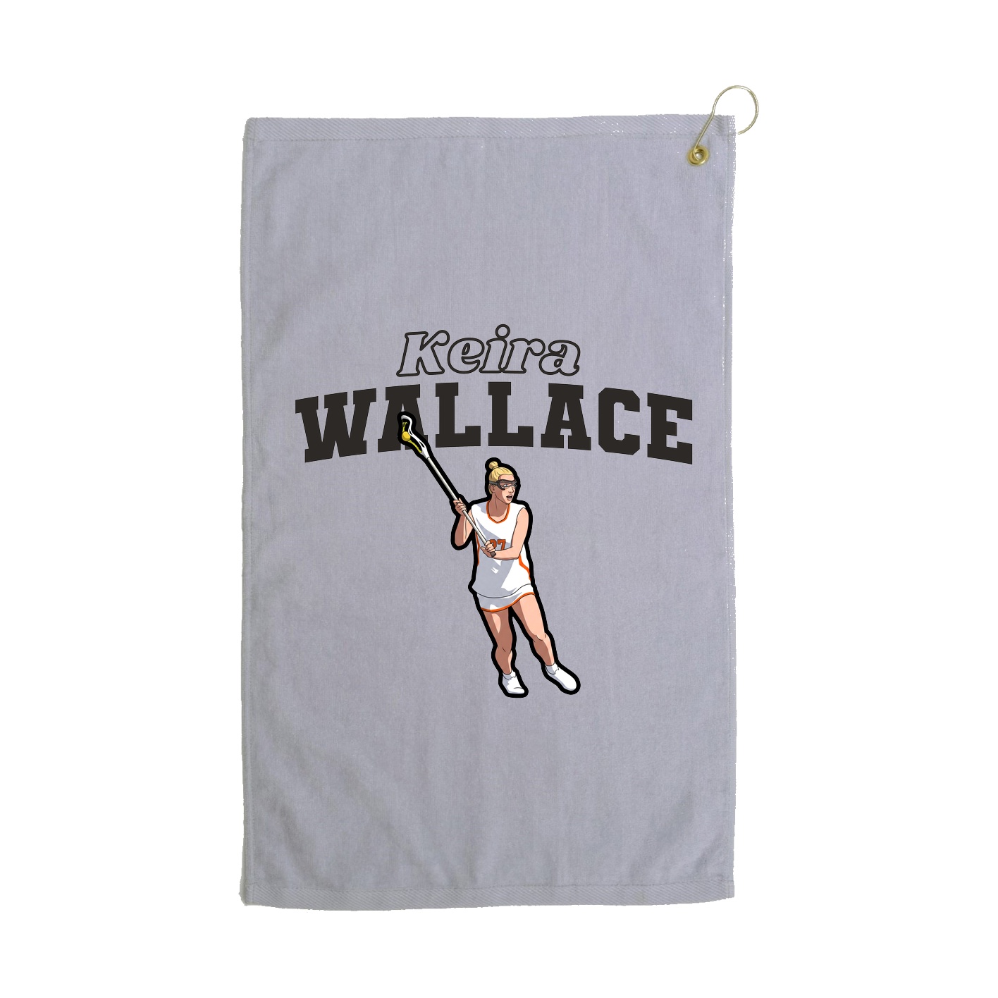 Golf Towel — Name Arch in Grey