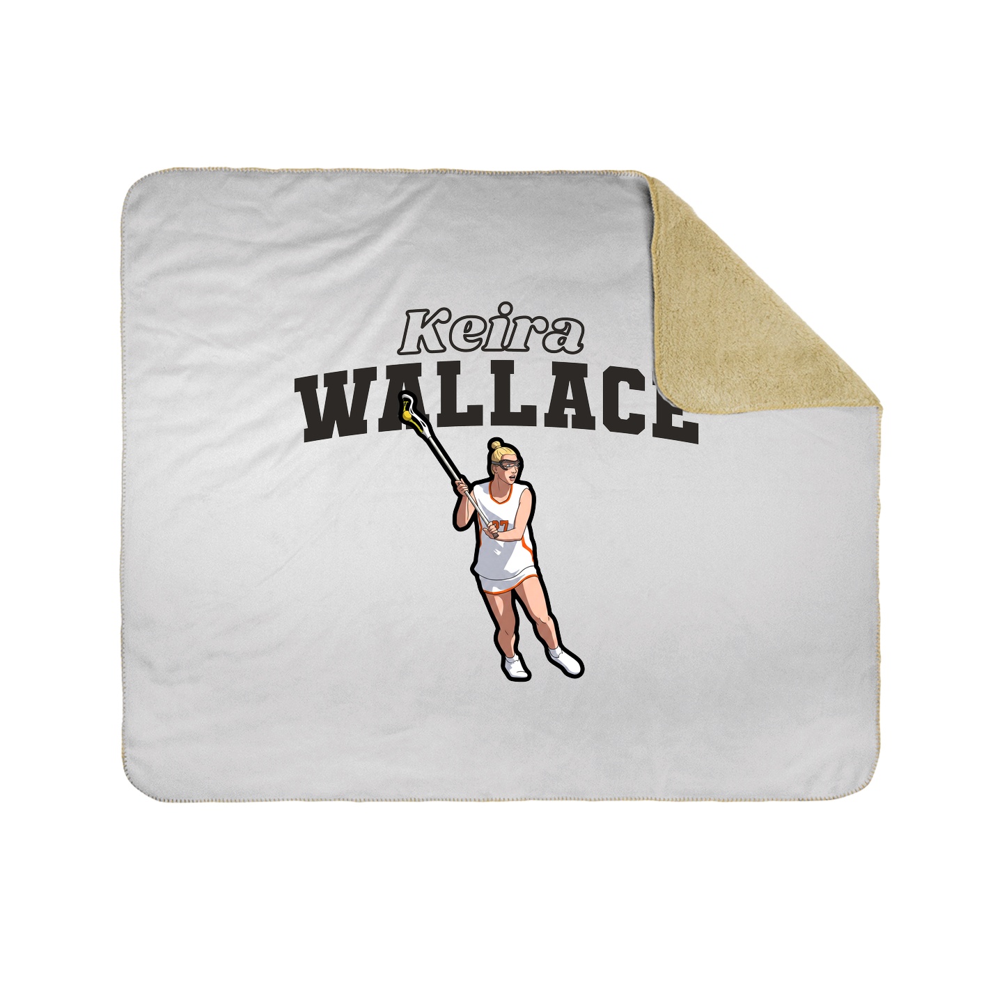Throw Blanket — Name Arch in White