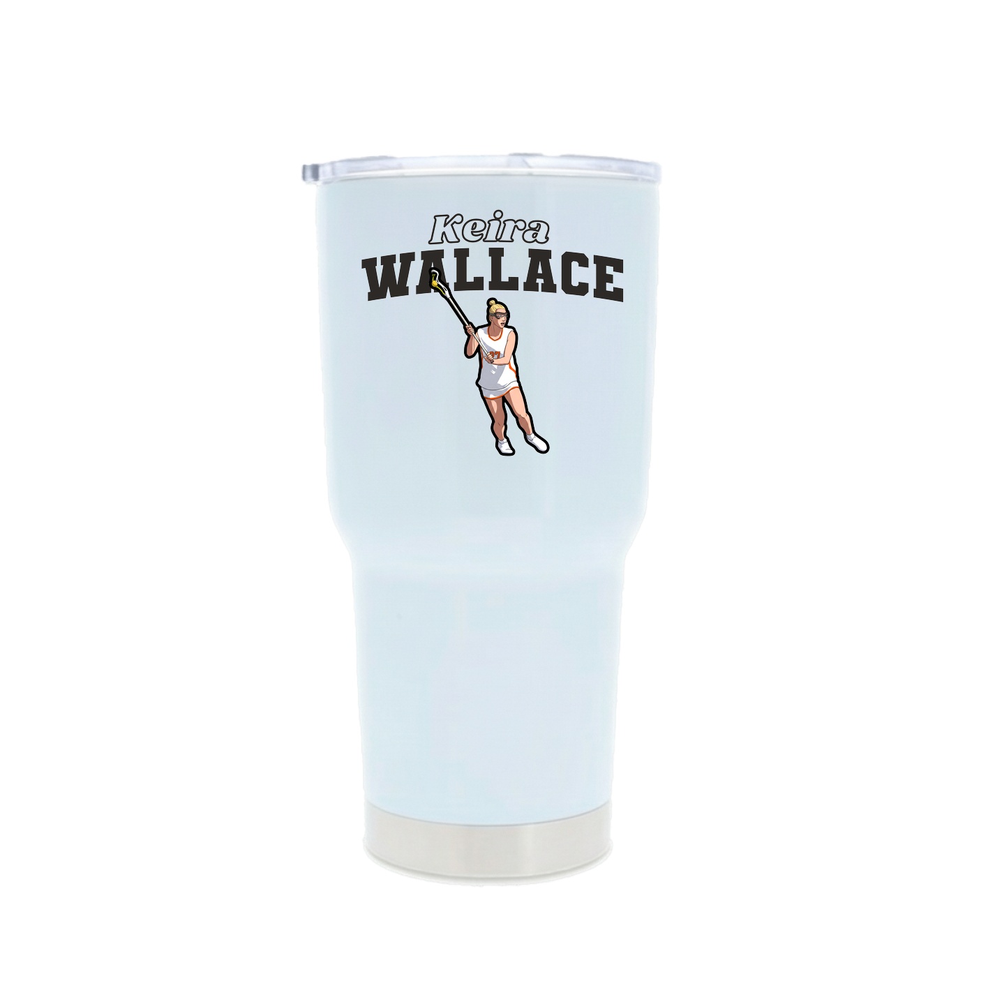 30oz Stainless Steel Tumbler — Name Arch in White