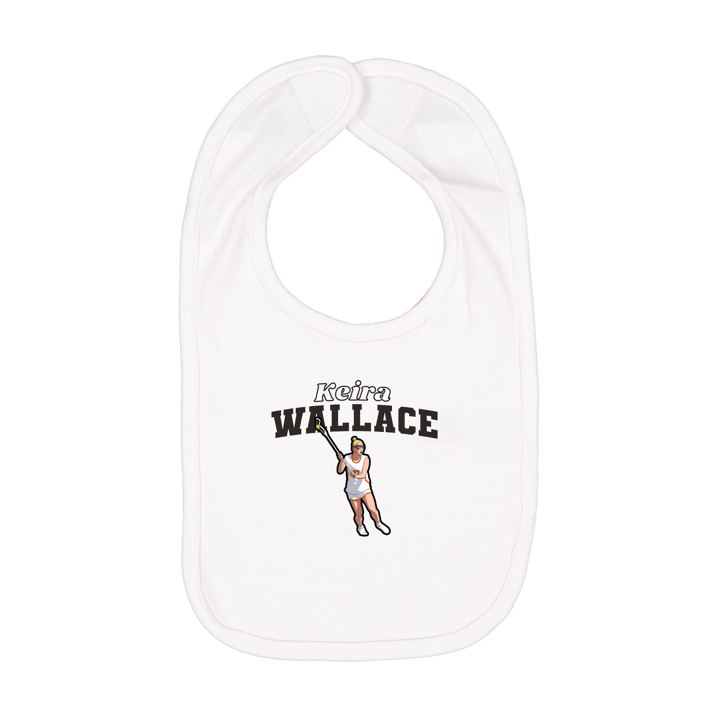 Infant Bib — Name Arch in White