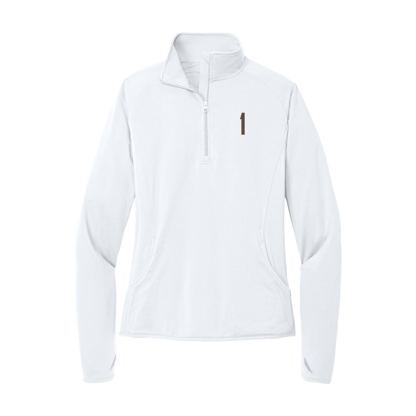 Women's Q-Zip Pullover — Front Shirsy in White