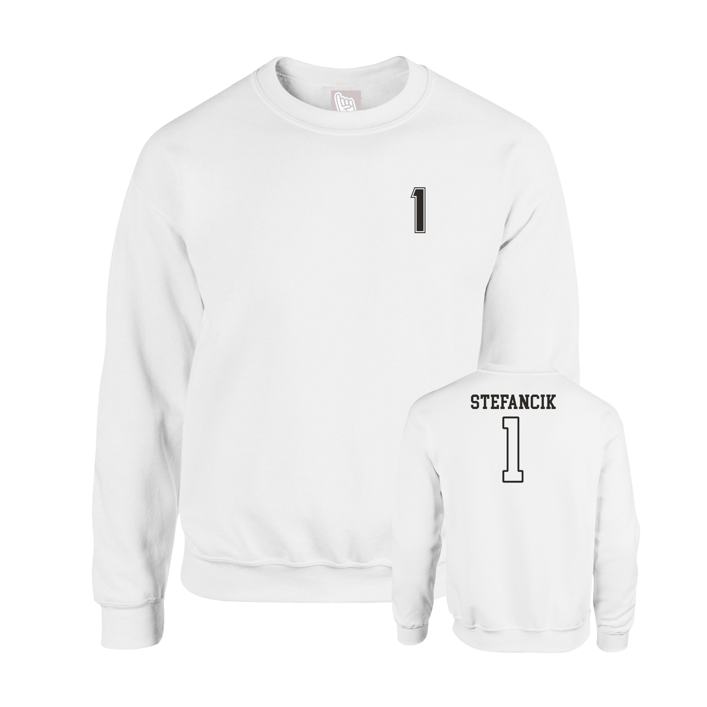 Fleece Crew — Chest Back in White