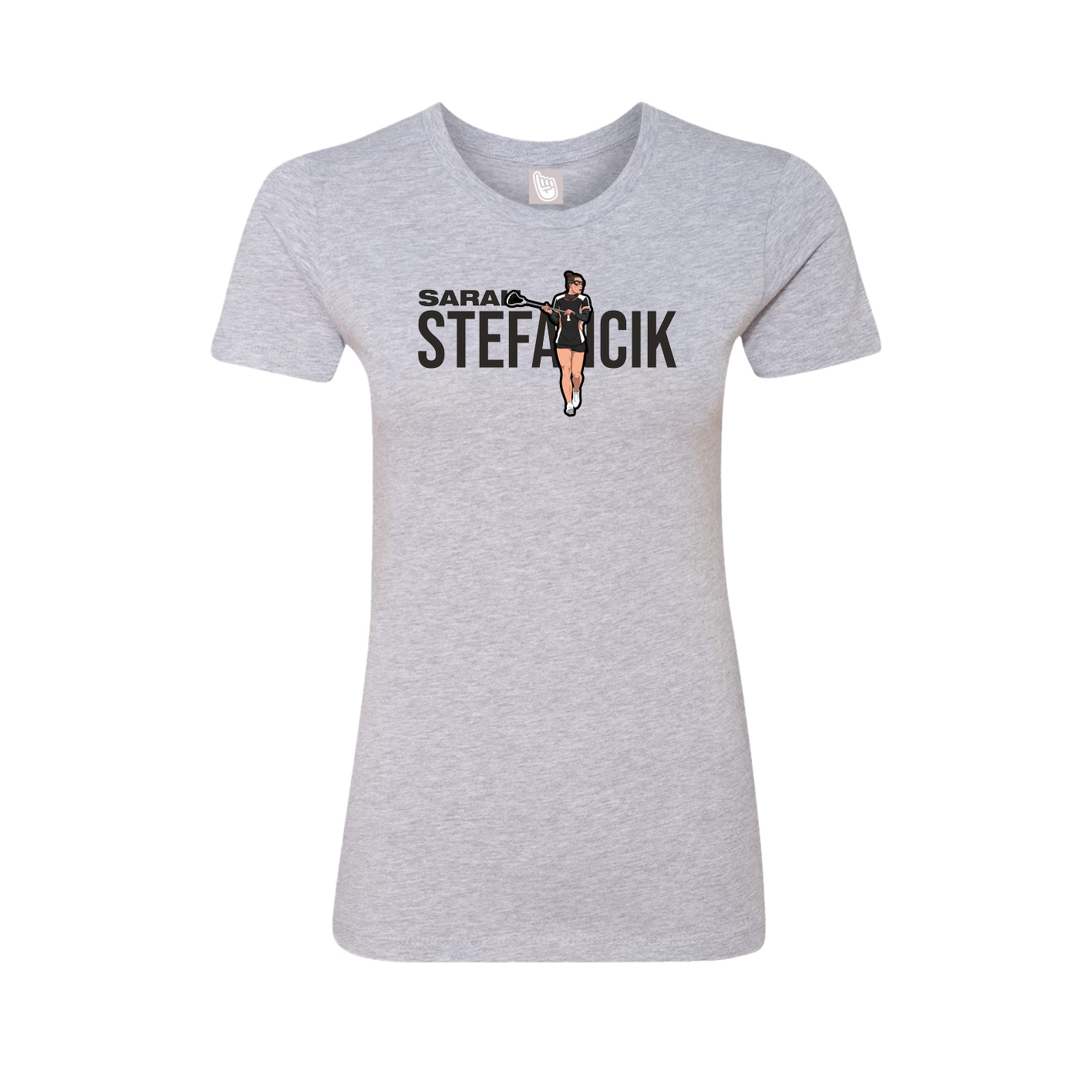 Fitted Women's Tee — Player Name in Grey
