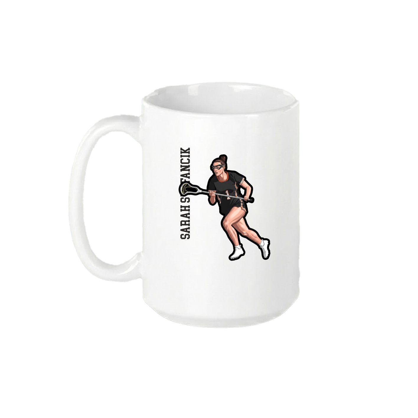 15oz Coffee Mug — Name Vertical in White