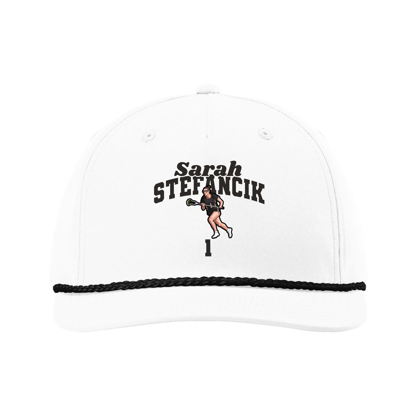 Five-Panel Classic Rope Cap — Signature Arch in White