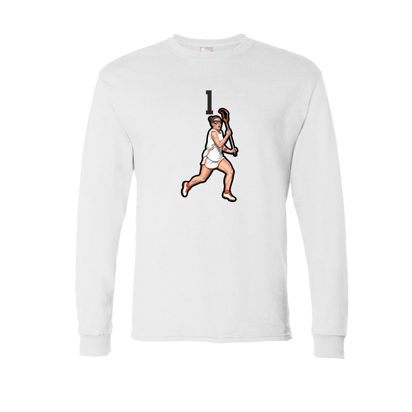 Long Sleeve Tee — Number Top in White