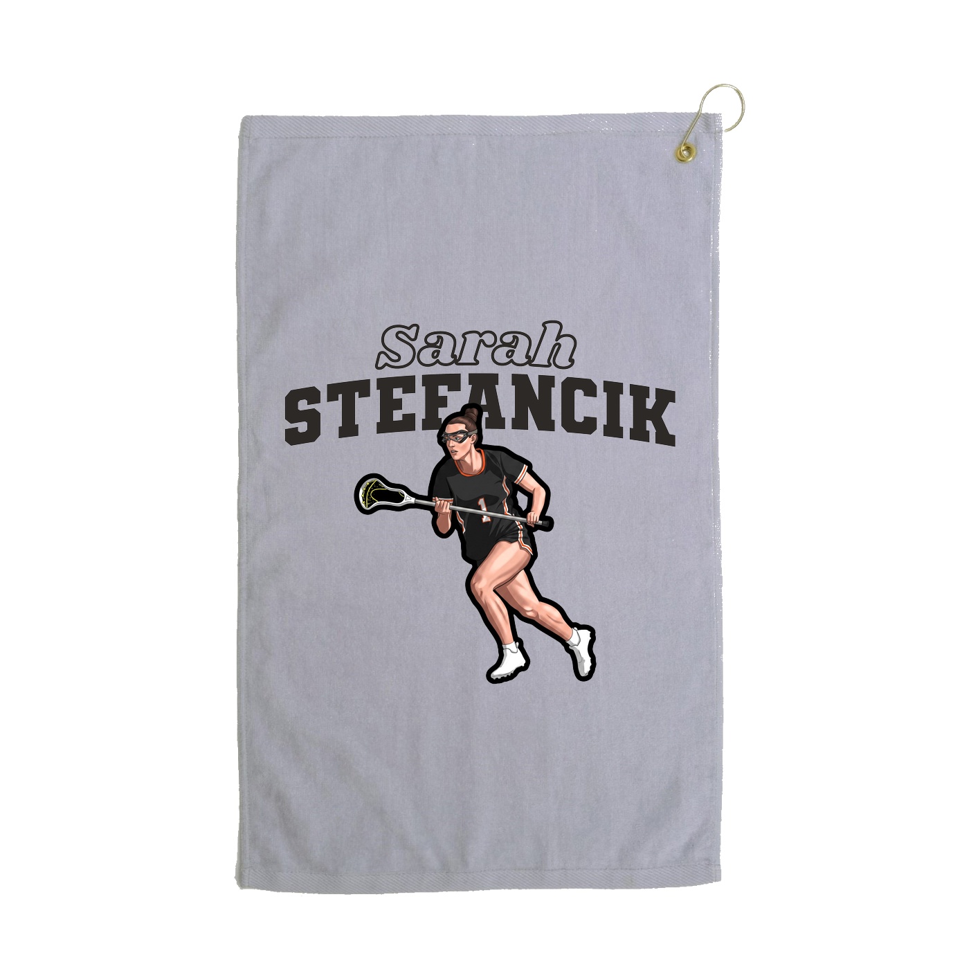 Golf Towel — Name Arch in Grey