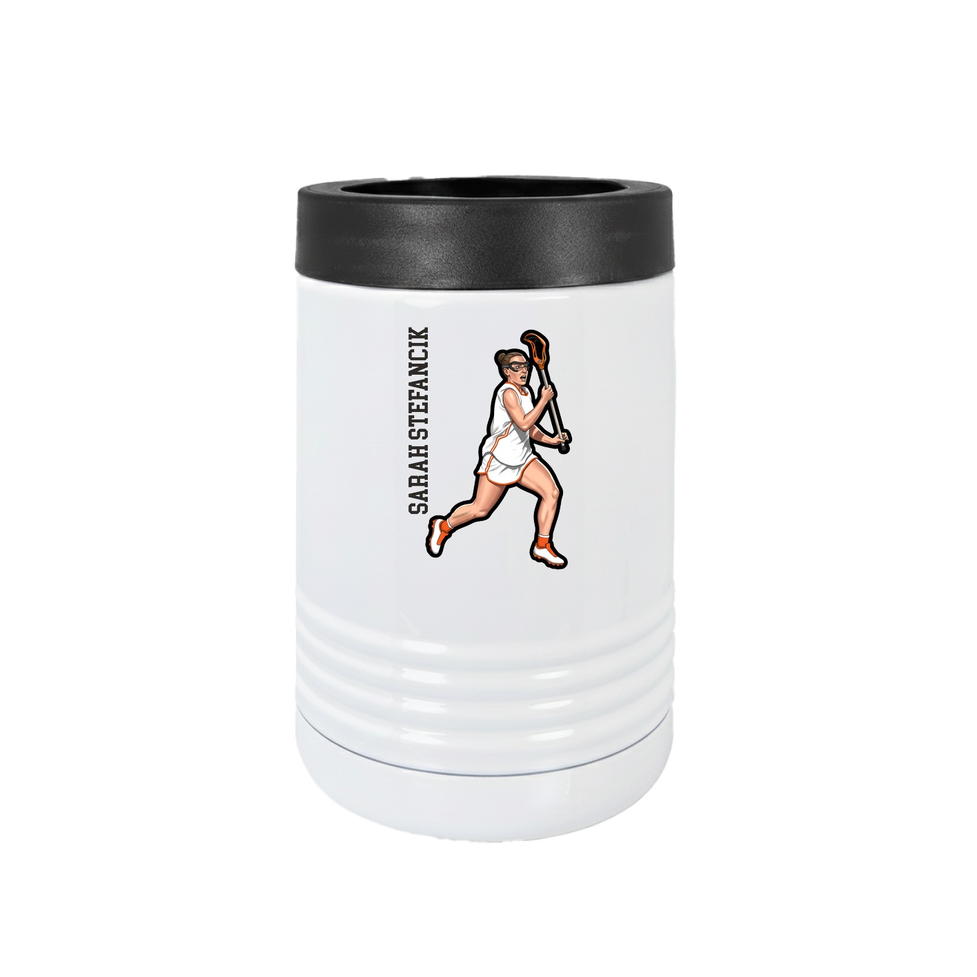 Beverage Holder — Name Vertical in White